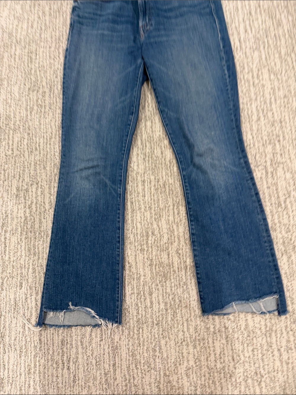Mother denim insider crop step fray wild game wash Jeans